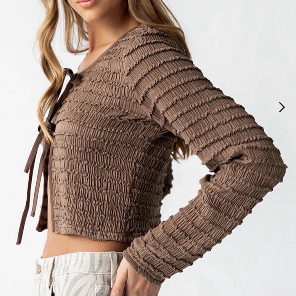 Böhme Jordy Brown Textured Top - Picture 2 of 3
